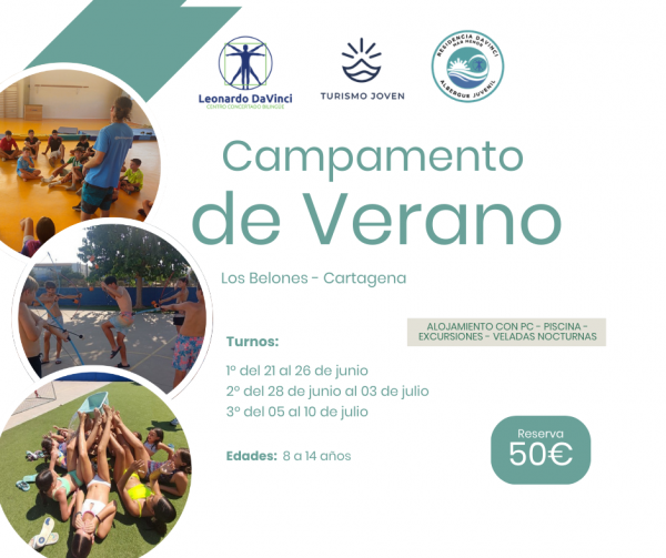 Campamento DaVinci Los Belones (Cartagena, Murcia) - Reserva campamento DaVinci